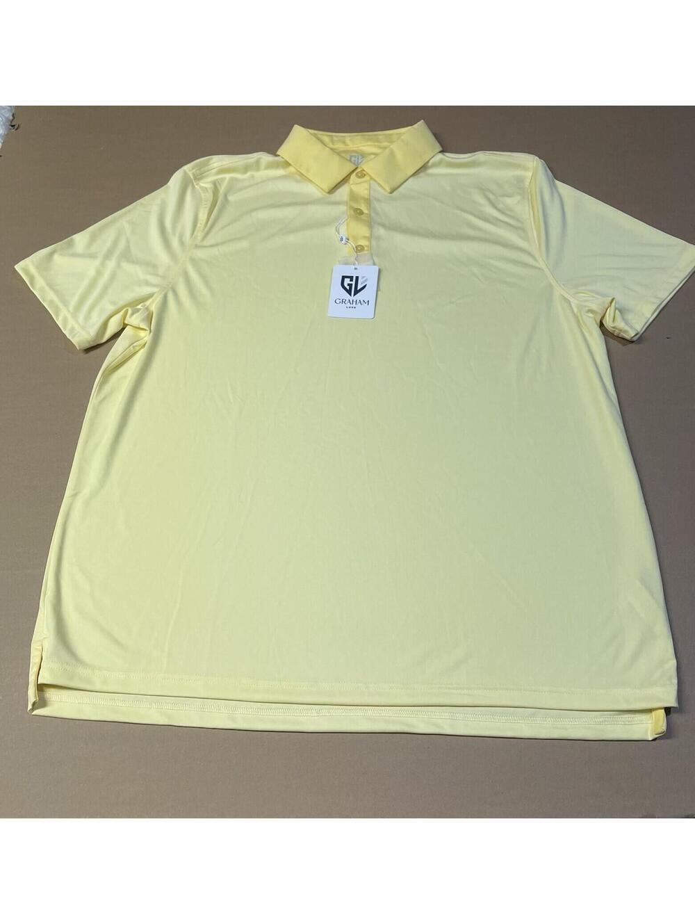 Graham Luxe Golf Polo Shirt Men’s XL NWT Yellow Performance Short Sleeve